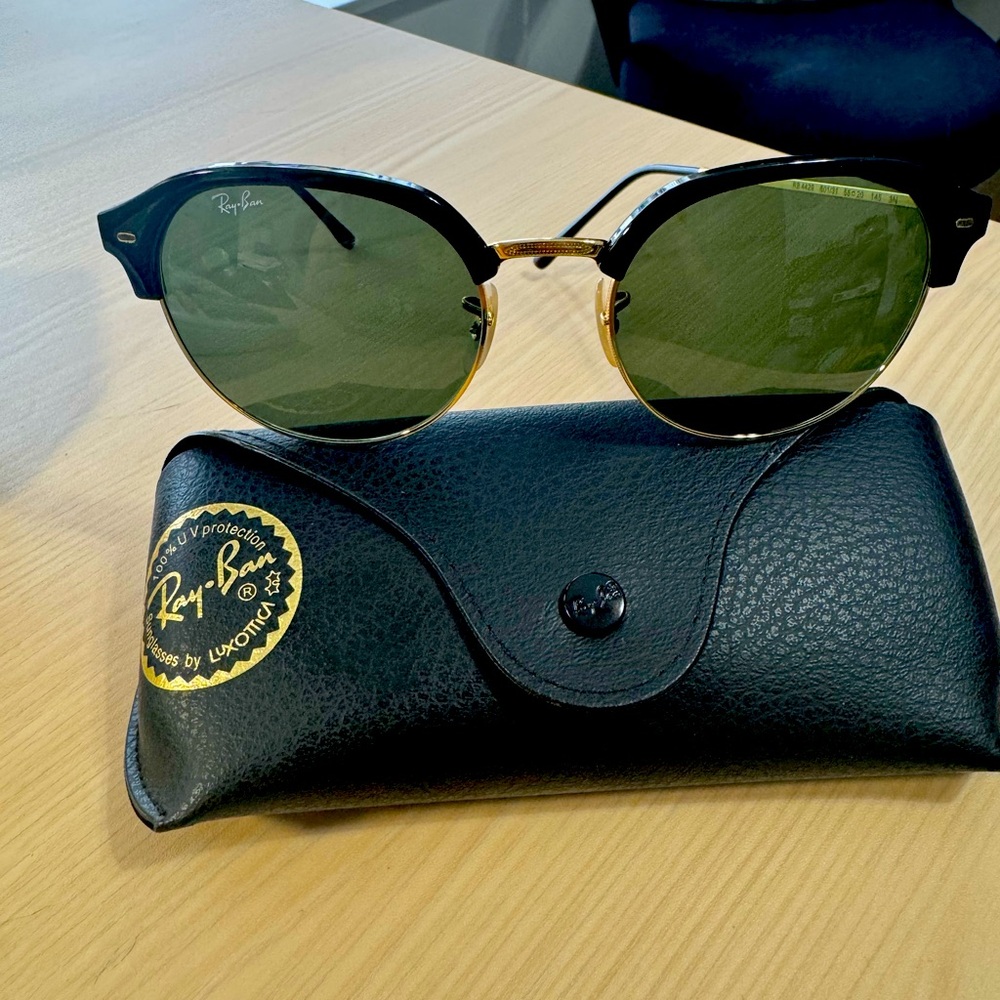 Ray-Ban Black and Gold Sunglasses